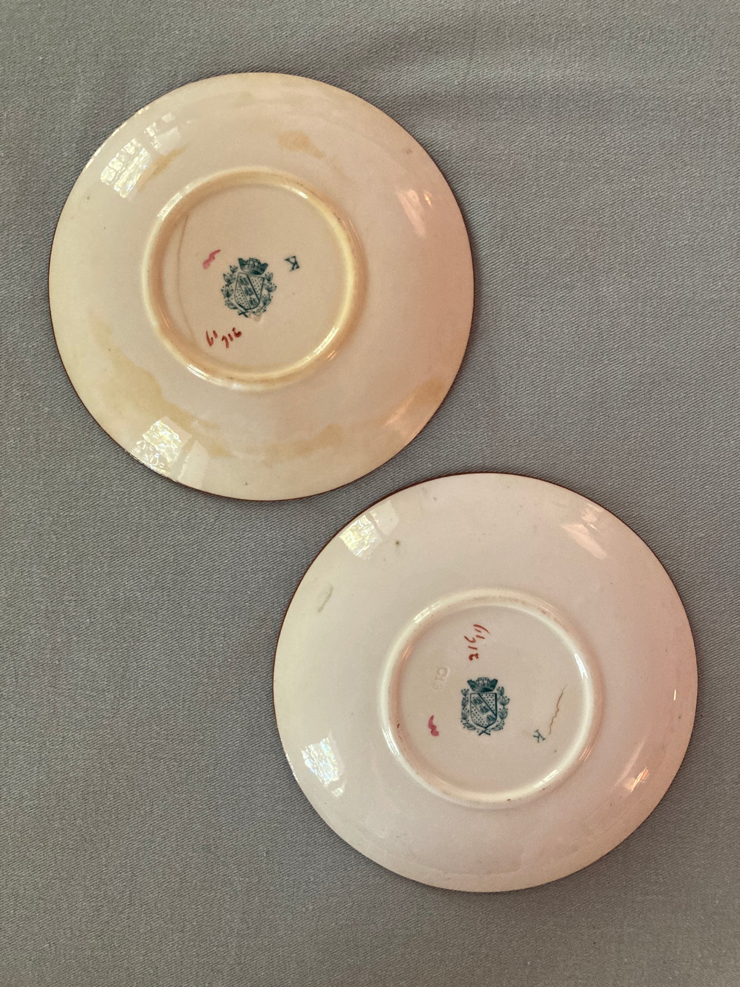 Minton - Duo de Sous Tasses Sarreguemines