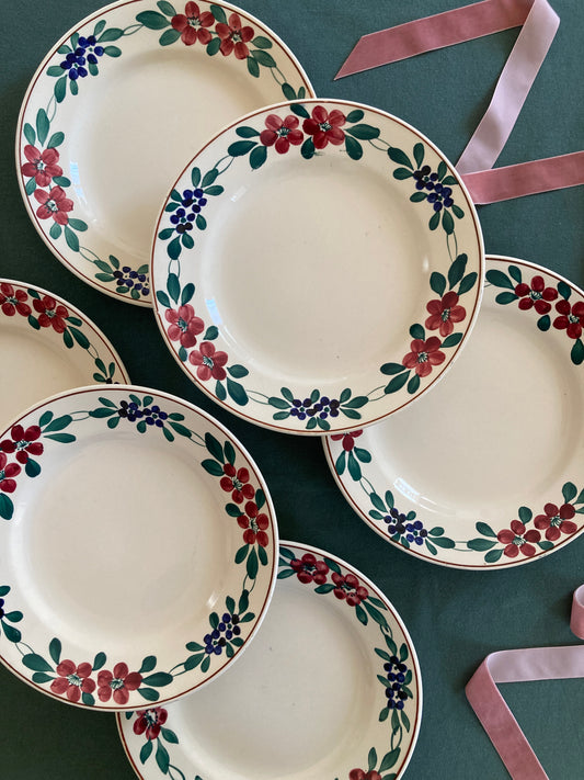 Fleurs d'Hiver - 6 Assiettes Plates